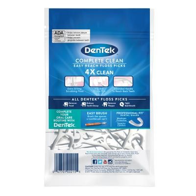 Recitar Confidencial Intolerable DenTek® Complete Clean® Easy Reach Floss Picks (Hilo Dental con Mango de  Fácil Alcance DenTek® Complete Clean®)